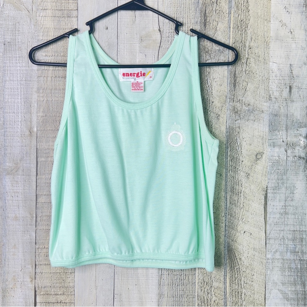 Energie Size Medium Light Green Scoop Neck Tank Top
